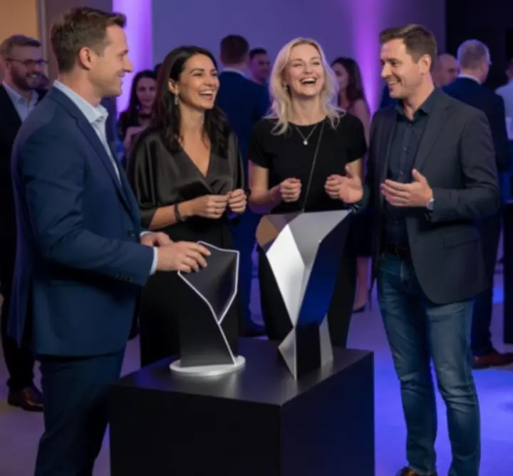 Spokojení klienti užívající si mobilní kasino-inspirovaný event Nova Oslava